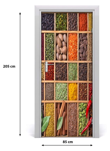Fototapeta na dvere samolepiace farebné korenie 85x205 cm