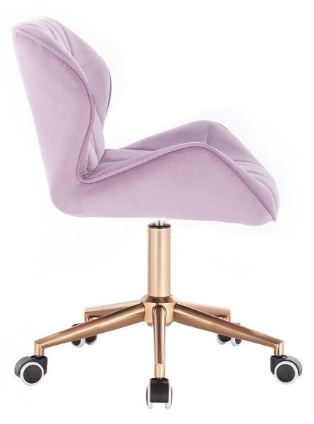 LuxuryForm DESIGN Stolička MILANO VELUR na zlatej podstave s kolieskami - levanduľa