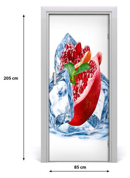 Fototapeta na dvere samolepiace granátové jablko a ľad 85x205 cm