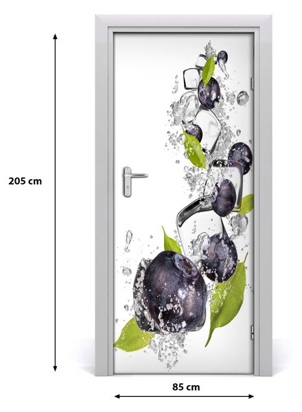 Fototapeta na dvere samolepiace jahody a ľad 85x205 cm