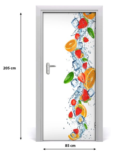 Fototapeta na dvere samolepiace ovocie a ľad 85x205 cm
