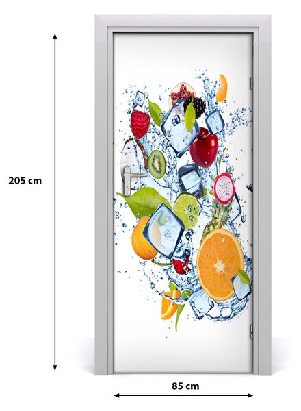 Fototapeta na dvere samolepiace ovocie a ľad 85x205 cm