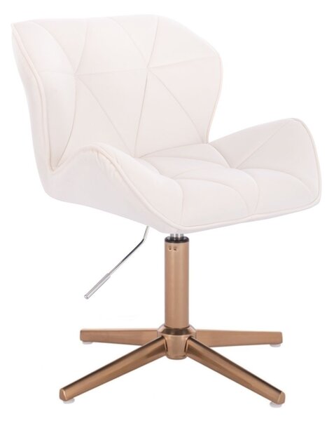 LuxuryForm DESIGN Stolička MILANO VELUR na zlatom kríži - biela