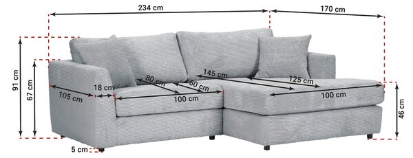 ROHOVÁ SEDAČKA, textil, antracitová Carryhome - Sedačky, Online Only