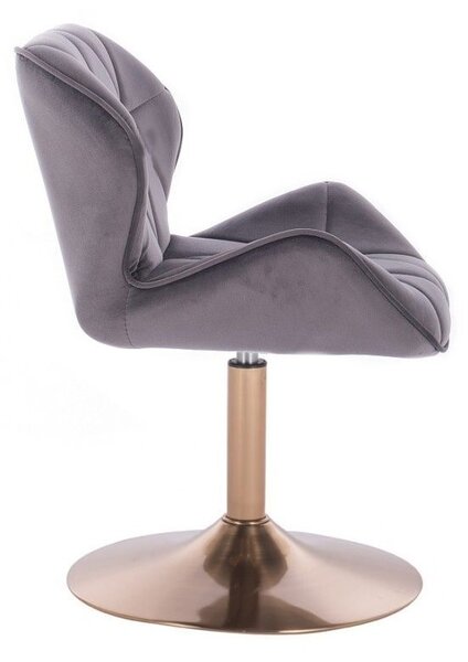 LuxuryForm DESIGN Stolička MILANO VELUR na zlatom tanieri - tmavo šedá