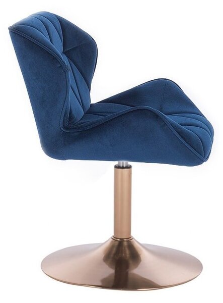 LuxuryForm DESIGN Stolička MILANO VELUR na zlatom tanieri - modrá