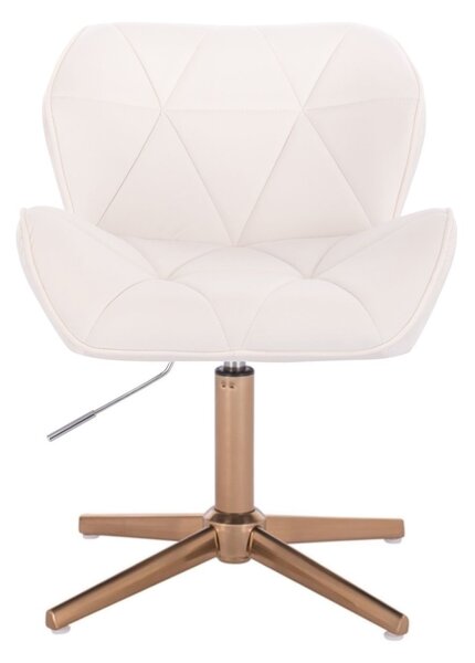 LuxuryForm DESIGN Stolička MILANO VELUR na zlatom kríži - biela