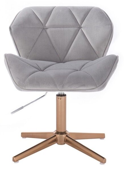 LuxuryForm DESIGN Stolička MILANO VELUR na zlatom kríži - svetlo šedá