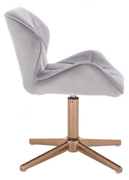 LuxuryForm DESIGN Stolička MILANO VELUR na zlatom kríži - svetlo šedá