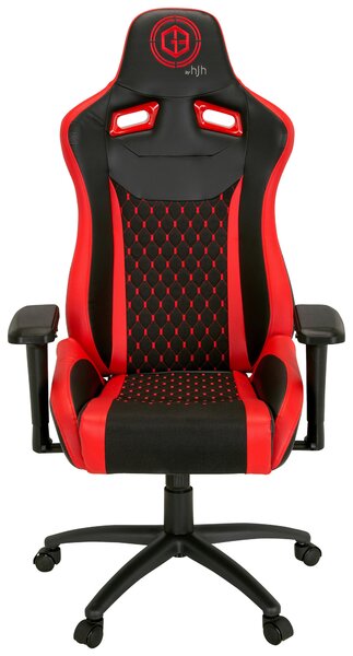 HERNÁ STOLIČKA, vzhľad kože, plochá tkanina, červená, čierna MID.YOU - Online Only kancelárie, Online Only