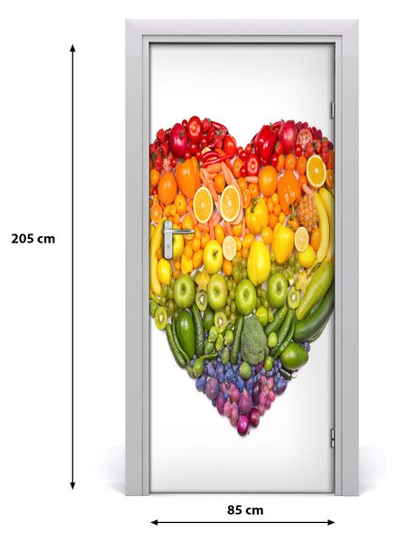 Fototapeta na dvere samolepiace ovocie srdce 85x205 cm