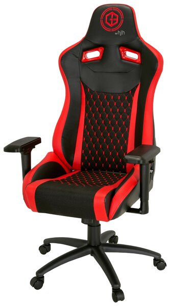 HERNÁ STOLIČKA, vzhľad kože, plochá tkanina, červená, čierna MID.YOU - Online Only kancelárie, Online Only