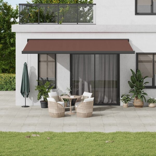 Maison Exclusive – Manuálna markíza, 5 x 3 m, hnedá, 100% polyester