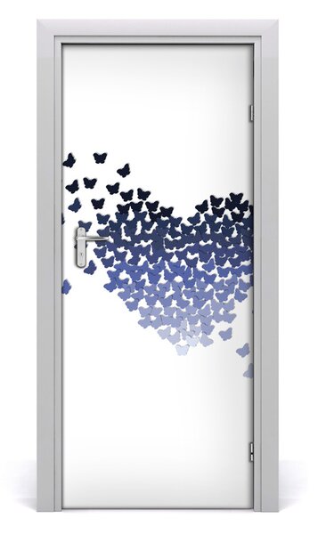Samolepiace fototapety na dvere Srdce z motýľov 85x205 cm
