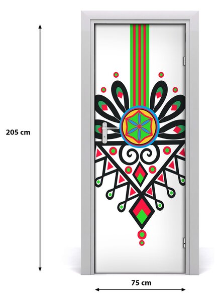 Samolepiace fototapety na dvere Poľský ľudový vzor 75x205 cm
