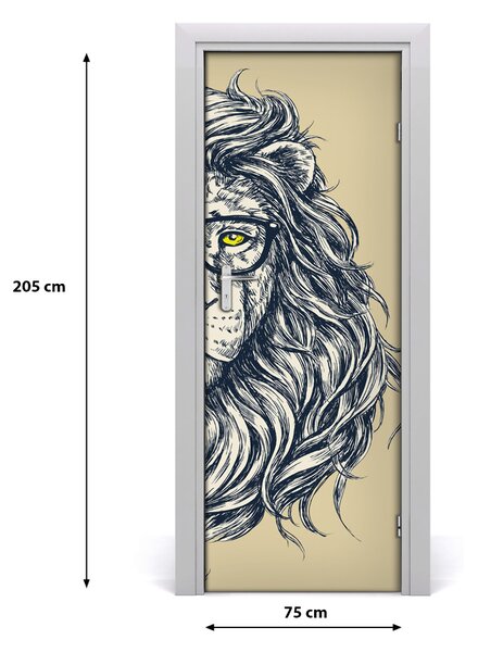 Samolepiace fototapety na dvere Hipsterský lev 75x205 cm