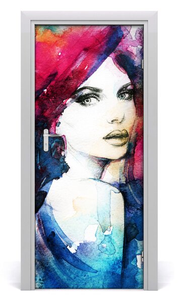 Samolepiace fototapety na dvere abstrakcie žena 85x205 cm