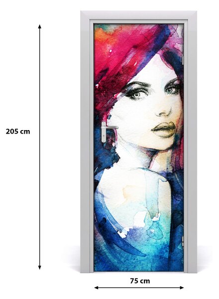 Samolepiace fototapety na dvere abstrakcie žena 75x205 cm