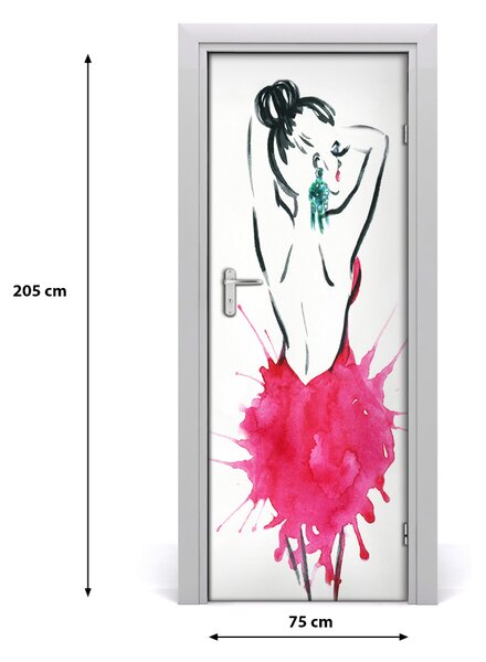 Samolepiace fototapety na dvere ilustrácie móda 75x205 cm