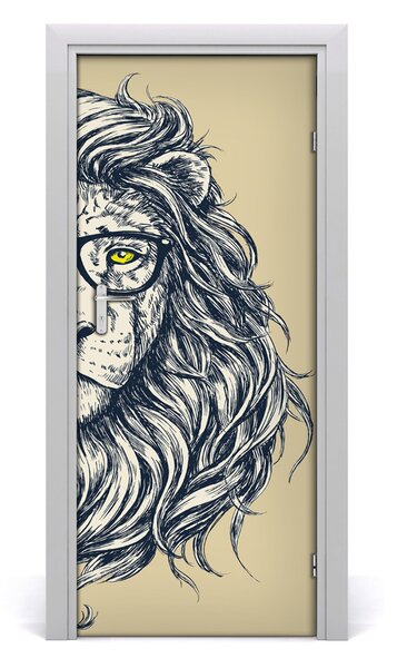 Samolepiace fototapety na dvere Hipsterský lev 85x205 cm
