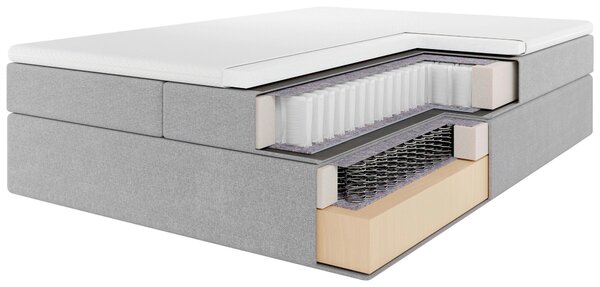 BOXSPRINGOVÁ POSTEĽ, 240/200 cm, svetlosivá P & B - Online Only spálne, Online Only