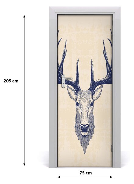 Samolepiace fototapety na dvere Hlava jeleňa 75x205 cm