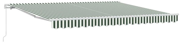 Maison Exclusive – Manuálna markíza, 4 x 3 m, zelenobiele pásiky, 100% polyester
