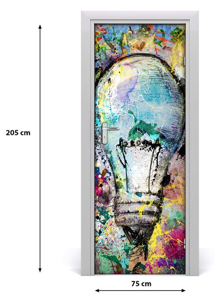 Samolepiace fototapety na dvere farebná žiarovka 75x205 cm
