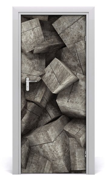 Samolepiace fototapety na dvere betónové šesťuholníky 85x205 cm