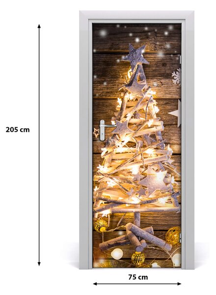 Samolepiace fototapety na dvere Sviečka vianočné stromček 75x205 cm