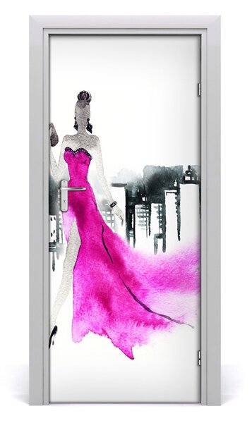 Samolepiace fototapety na dvere ilustrácie móda 85x205 cm