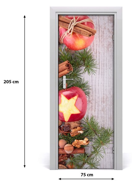 Samolepiace fototapety na dvere sviatočné jablká 75x205 cm