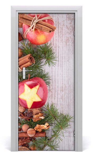 Samolepiace fototapety na dvere sviatočné jablká 85x205 cm