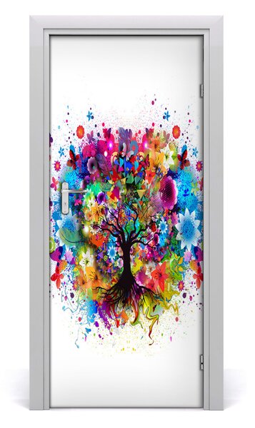 Samolepiace fototapety na dvere abstraktné drevo 85x205 cm