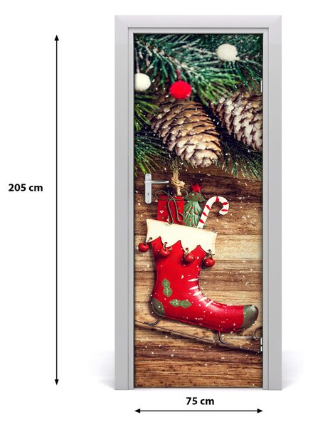 Samolepiace fototapety na dvere sviatočné ozdoby 75x205 cm