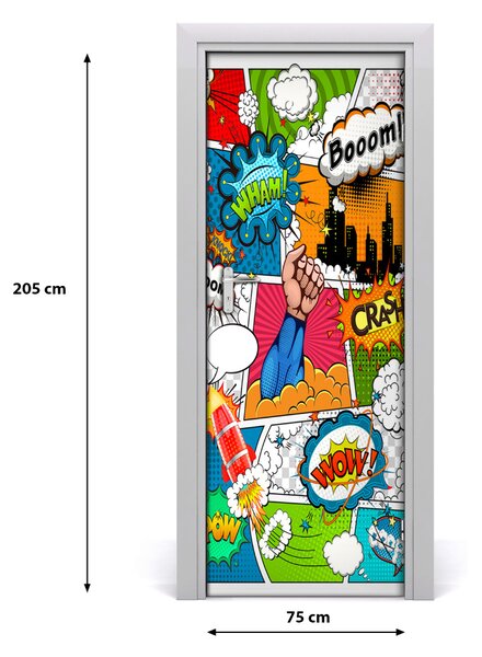 Samolepiace fototapety na dvere komiks 75x205 cm