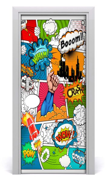 Samolepiace fototapety na dvere komiks 85x205 cm