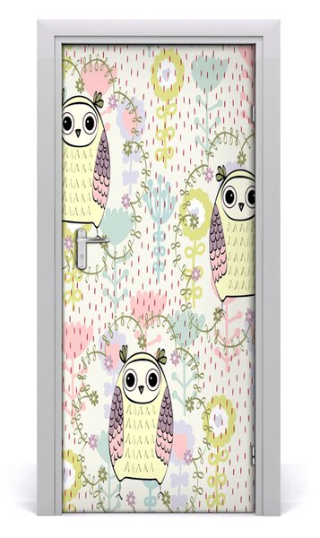 Samolepiace fototapety na dvere sovy 85x205 cm