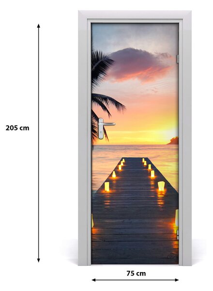 Fototapeta samolepiace dvere drevený most 75x205 cm