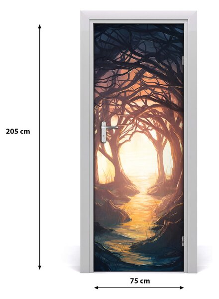 Fototapeta samolepiace na dvere temný les 75x205 cm