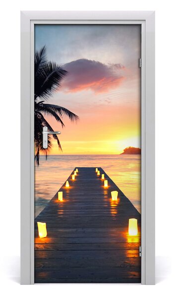 Fototapeta samolepiace dvere drevený most 85x205 cm