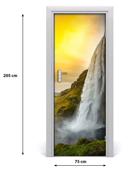 Fototapeta samolepiace dvere vodopád 75x205 cm