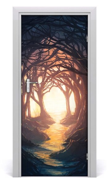 Fototapeta samolepiace na dvere temný les 85x205 cm