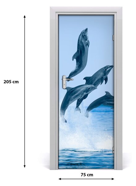 Fototapeta samolepiace na dvere skákajúci delfíny 75x205 cm