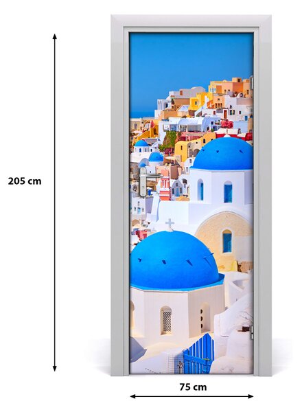 Fototapeta samolepiace na dvere mesto Santorini 75x205 cm