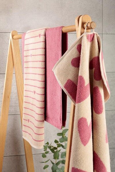 UTERÁK NA RUKY, 50/100 cm, bobuľová, svetlomodrá, sivobéžová Cawoe - Kúpeľňový textil