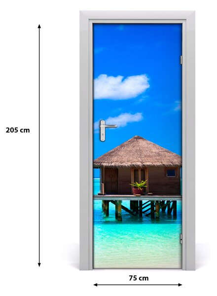 Fototapeta samolepiace na dvere domy na vode 75x205 cm