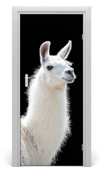 Fototapeta samolepiace na dvere biela lama 85x205 cm