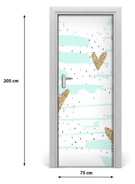 Samolepiace fototapety na dvere Srdce a fľaky 75x205 cm