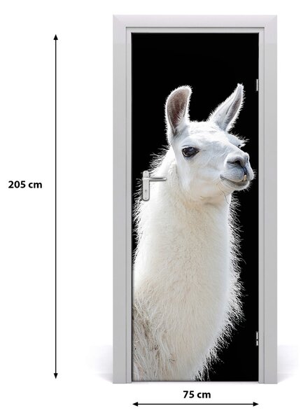 Fototapeta samolepiace na dvere biela lama 75x205 cm